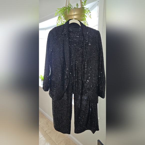 Banana Republic Pants - Black Sequin Blazer and Pants Set